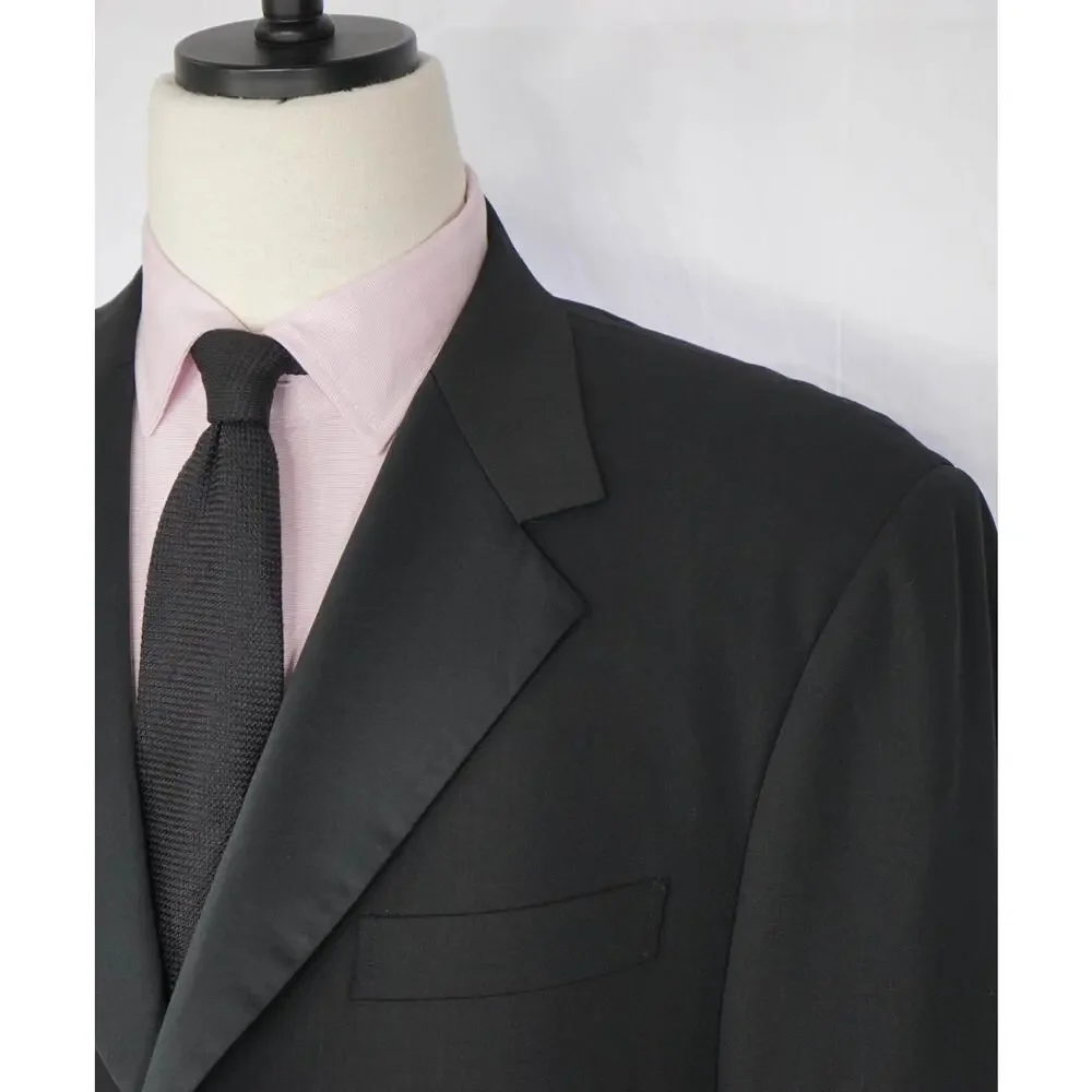 PAL ZILERI - *VINTAGE* Black Wool 3Btn Notch Lapel Tuxedo - 44L